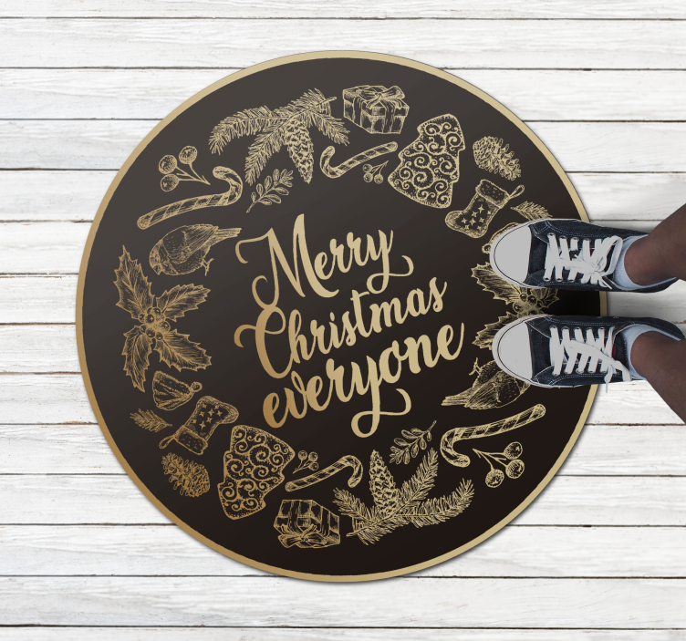merry christmas everyone Christmas tree mat - TenStickers