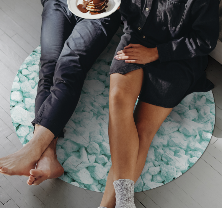 Mint shades design stone effect vinyl rug - TenStickers