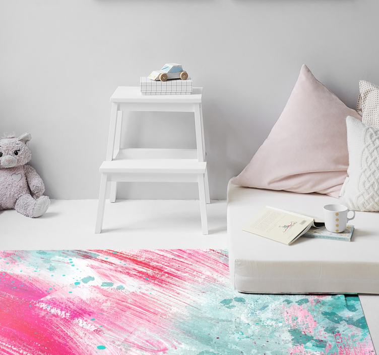 Modern art colorful splash modern vinyl rug - TenStickers