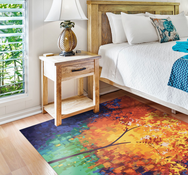 Modern art colorful tree modern rug - TenStickers