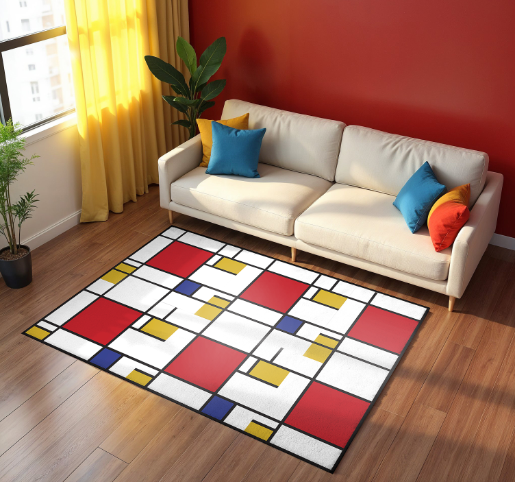 Mondrian art geometric rugs - TenStickers