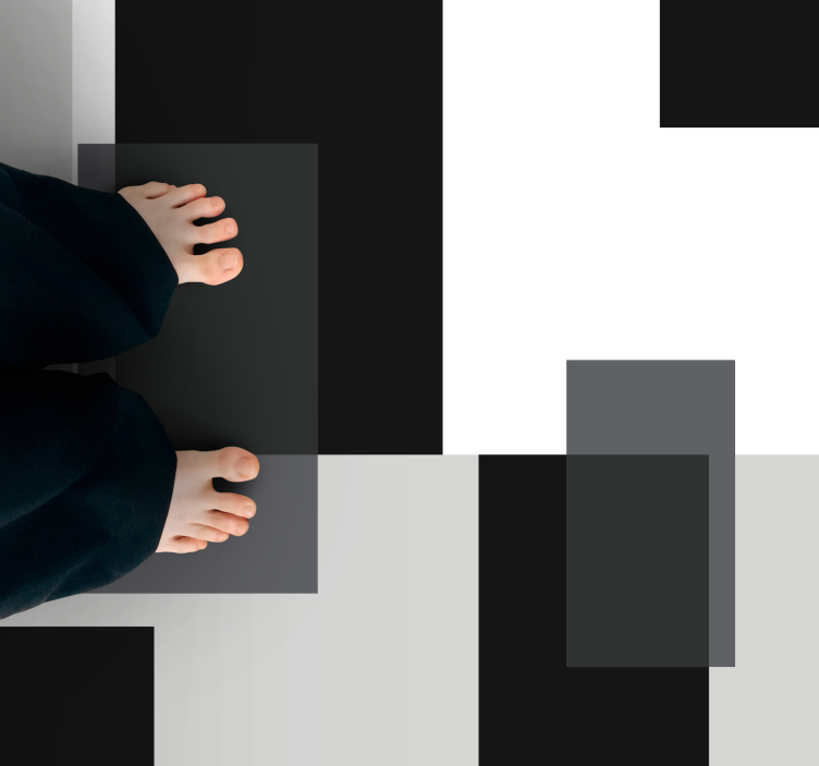 Monochrome Square Layout minimalist vinyl rug - TenStickers