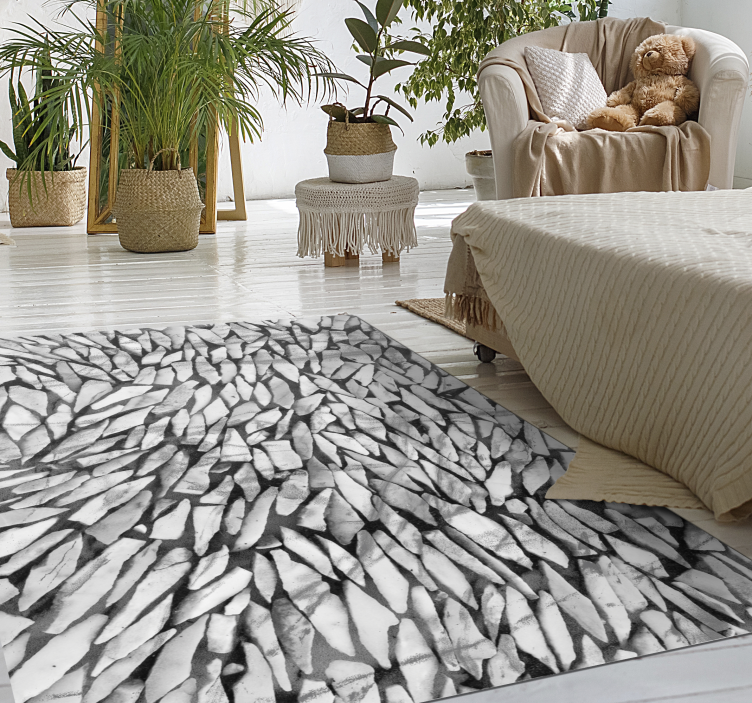 Grey realistic pattern stone effect vinyl rug - TenStickers