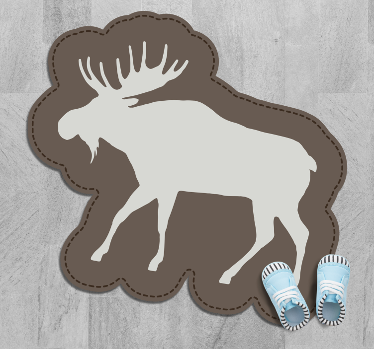 Moose silhouette animal vinyl rug - TenStickers