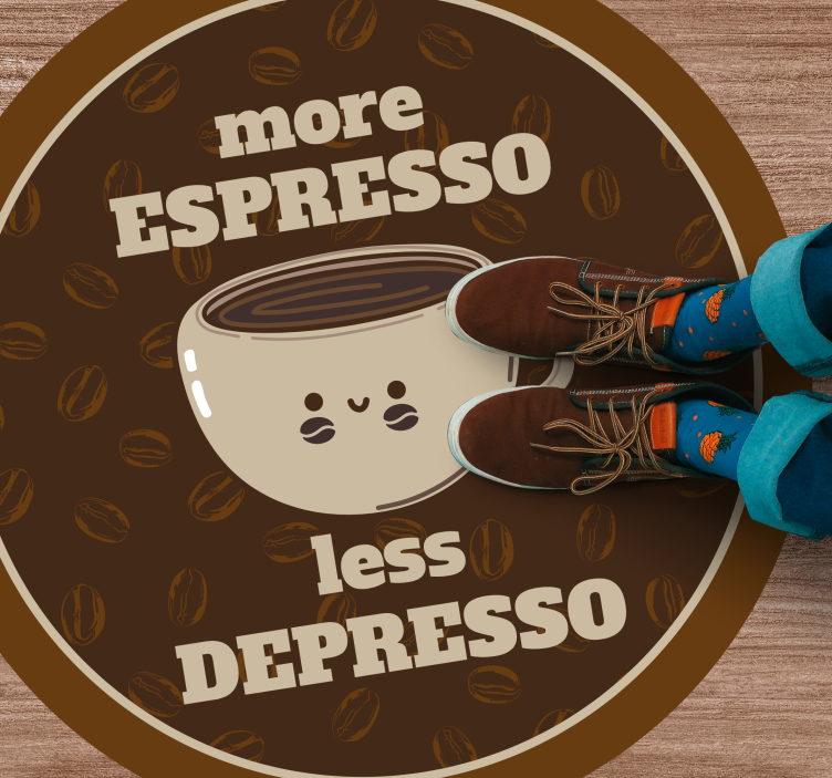 MORE ESPRESSO LESS custom vinyl rug - TenStickers