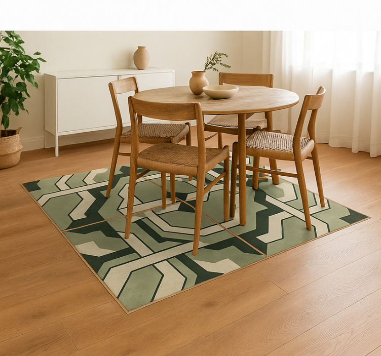 Moroccan Geometric Interlace dining room vinyl rug - TenStickers
