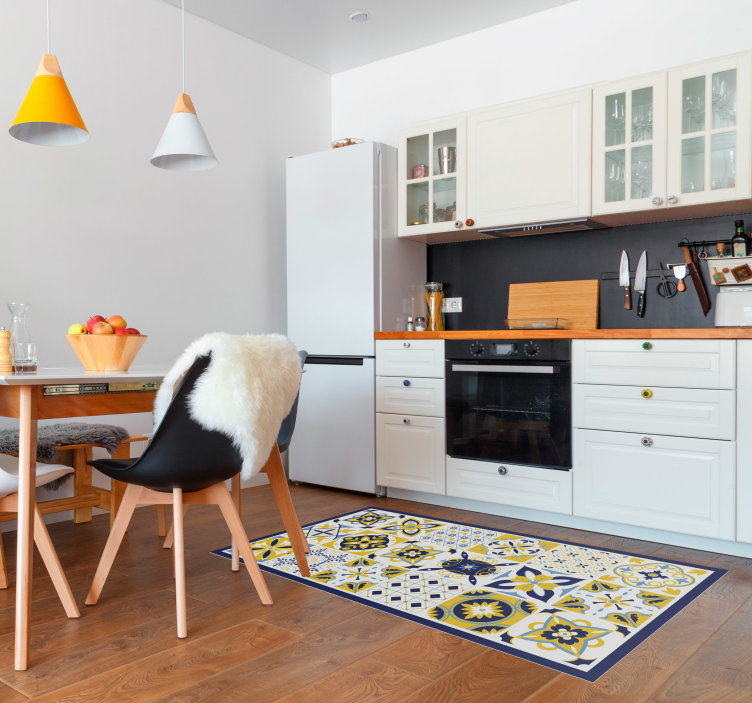 Mosaic ensemble tile vinyl rug - TenStickers