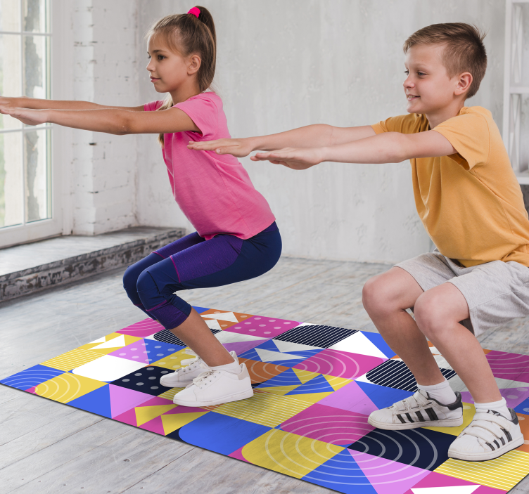 Mosaic memphis style vinyl rug - TenStickers