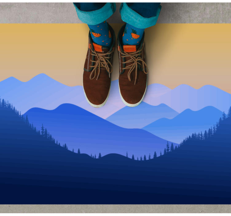 Mountains silhouette modern rug - TenStickers