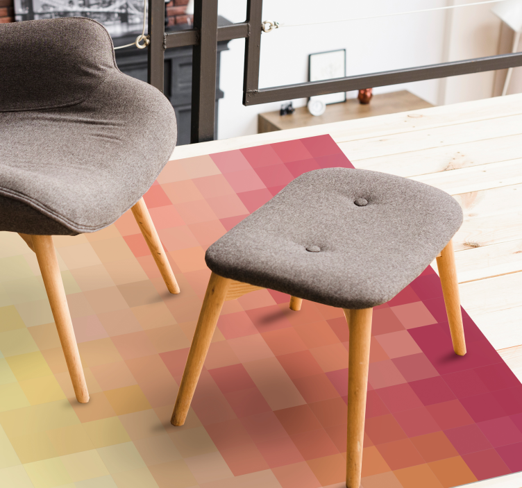 Multicolour squares mosaic vinyl rug - TenStickers