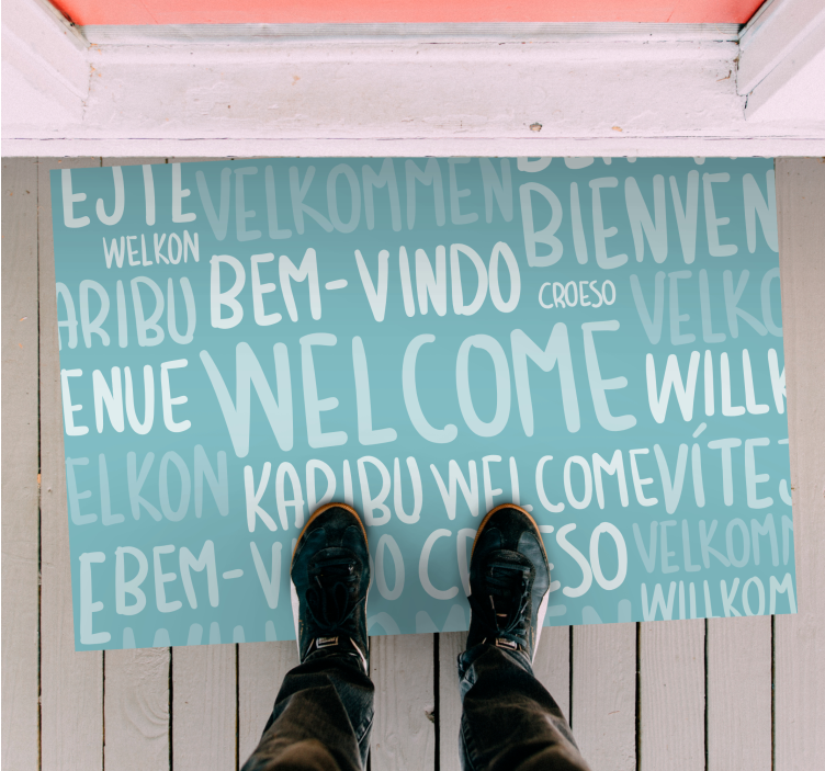 Multilingual Welcome Text custom vinyl mat - TenStickers