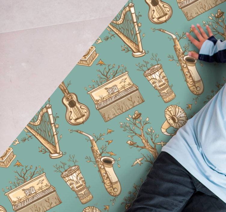 Musical Instruments Idea vinyl rug - TenStickers