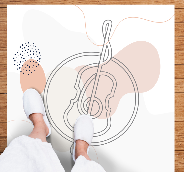 Musical Note Outline modern vinyl rug - TenStickers