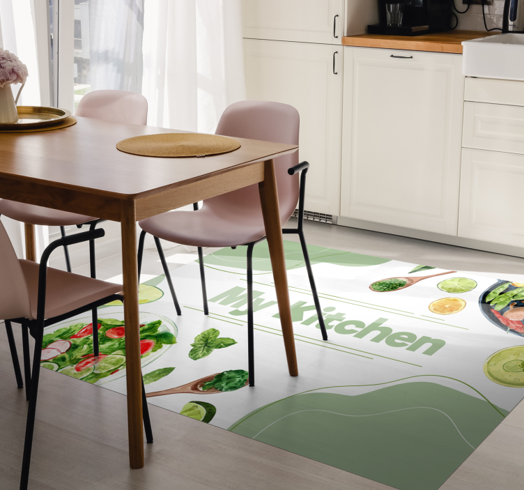 My Culinary Slice kitchen vinyl rug - TenStickers