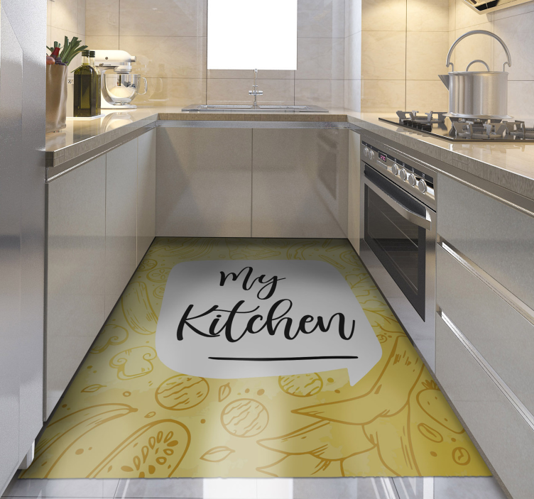 My Culinary Text kitchen vinyl rug - TenStickers