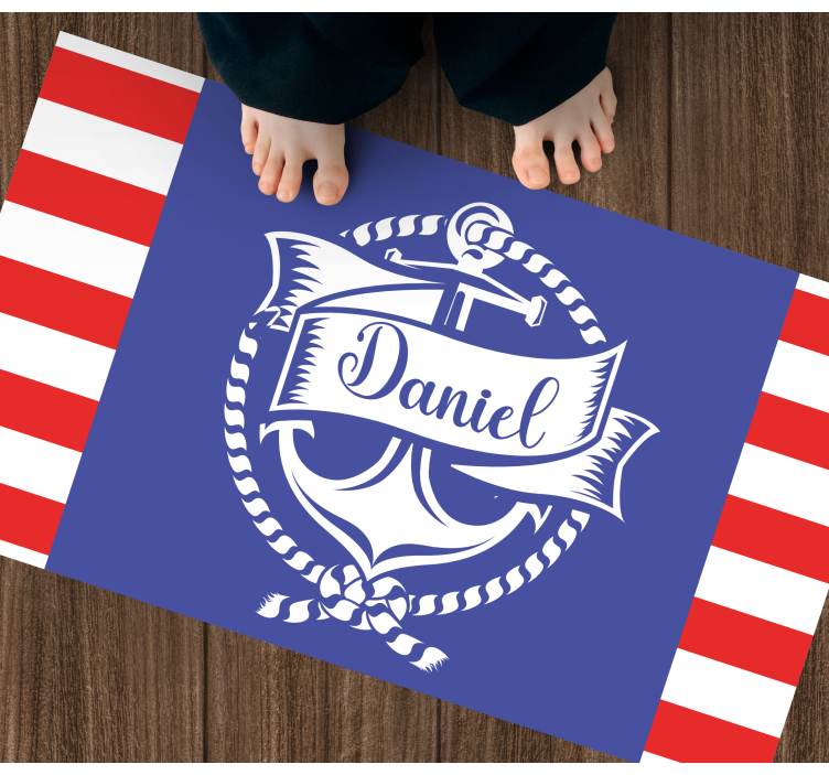 Nautical anchor design custom vinyl rug - TenStickers