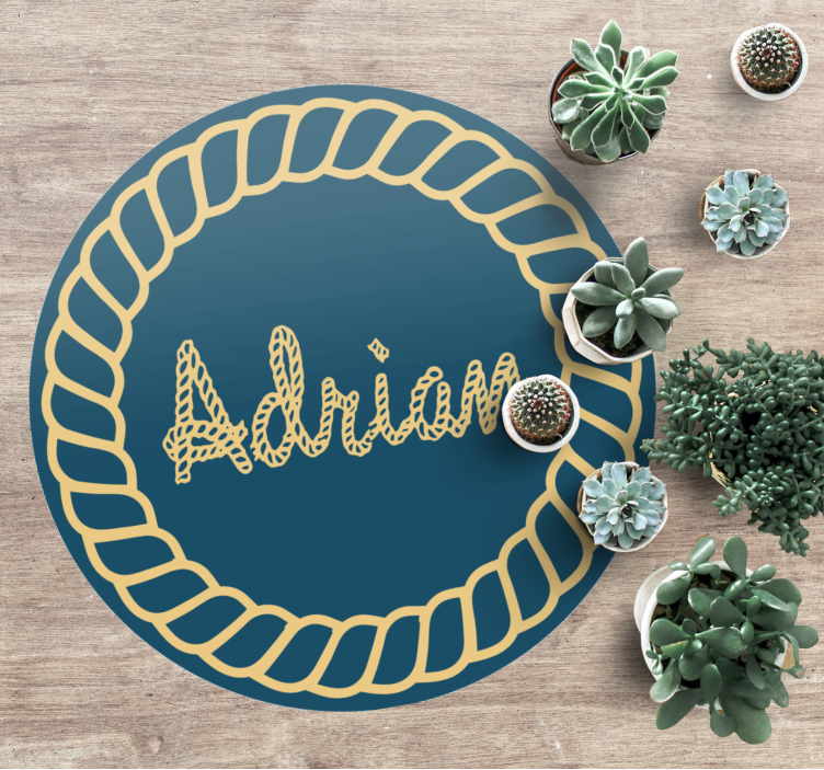 Circular nautical name vinyl rug - TenStickers