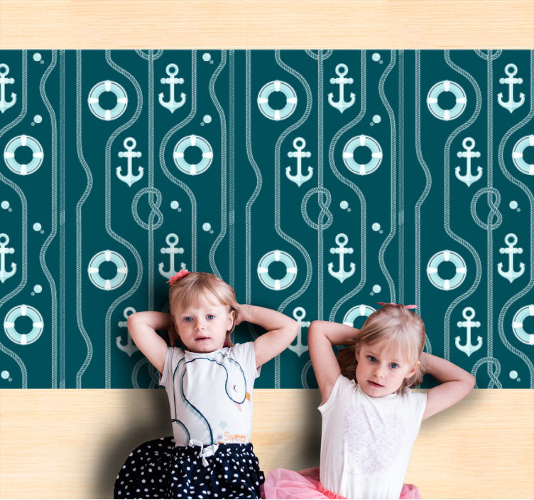 Nautical robe and anchor rectangular rug - TenStickers