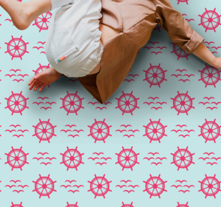 Nautical steering wheels vinyl rug - TenStickers