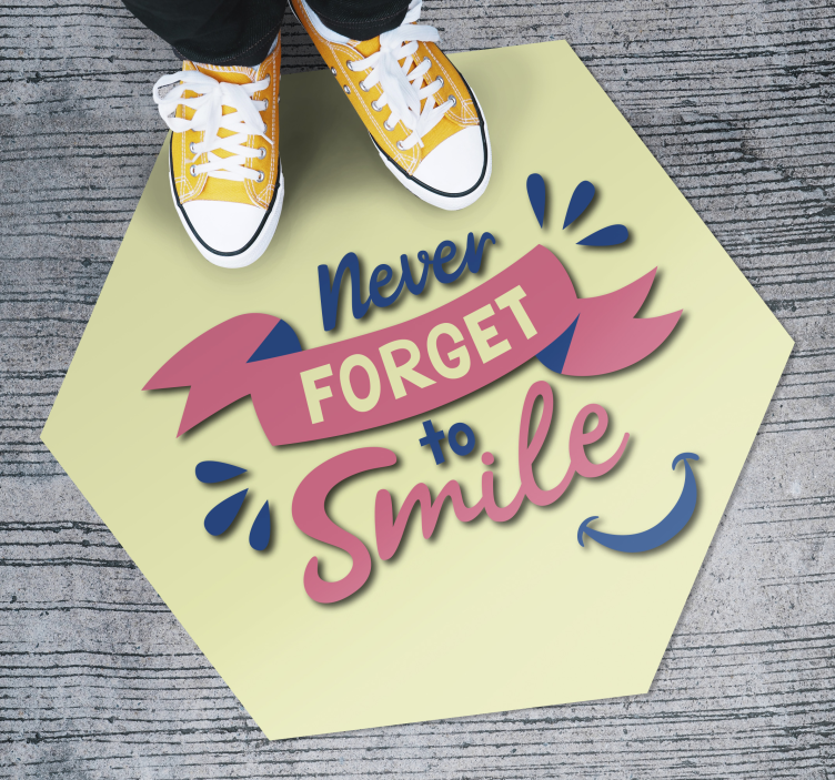 Never Forget Smile custom vinyl rug - TenStickers