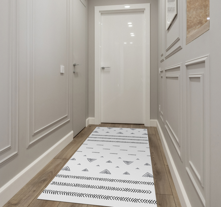 Nordic black and white stripes vinyl carpet - TenStickers