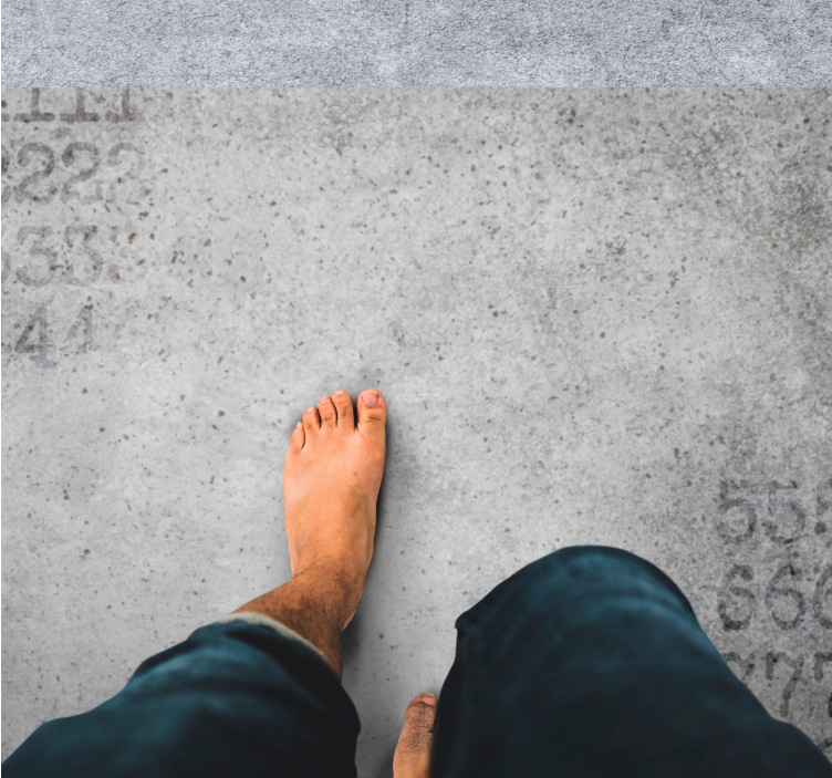 Numerical Stone Texture gray vinyl rug - TenStickers