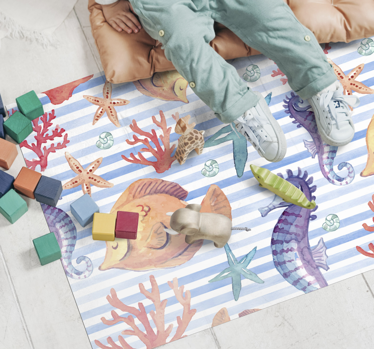 Oceanic Sea Life vinyl rug - TenStickers