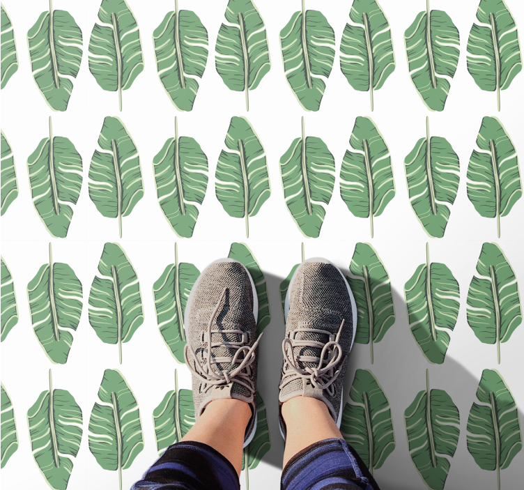 Opulent Leaf Motif nature vinyl rug - TenStickers