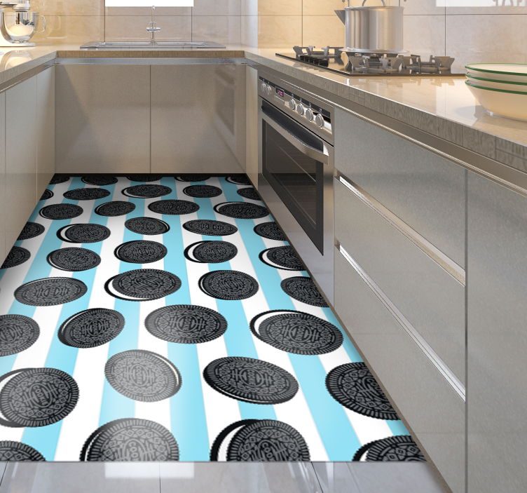Oreo pattern kitchen floor tiles - TenStickers
