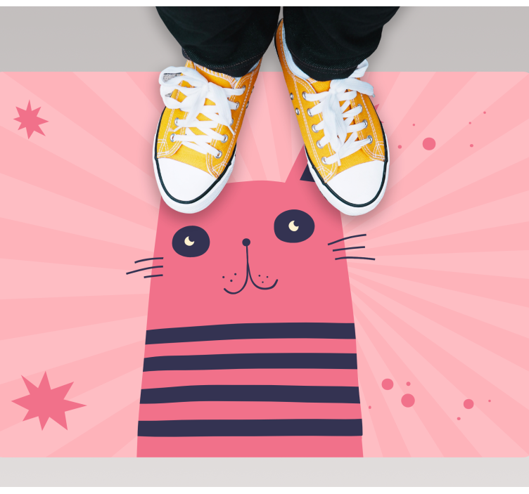 Original pink cat bedroom rug - TenStickers