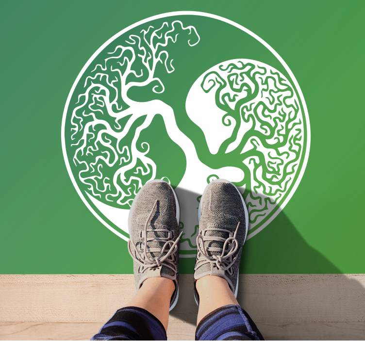 Original Yin Yang Tree of life  rectangular rug - TenStickers