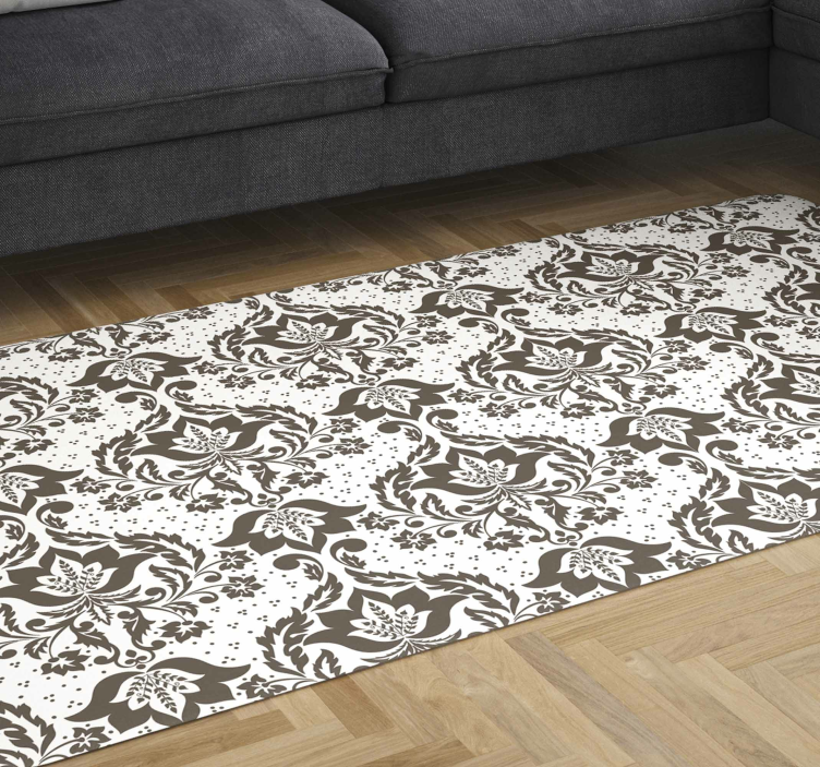 Ornamental flowers vintage vinyl rugs - TenStickers