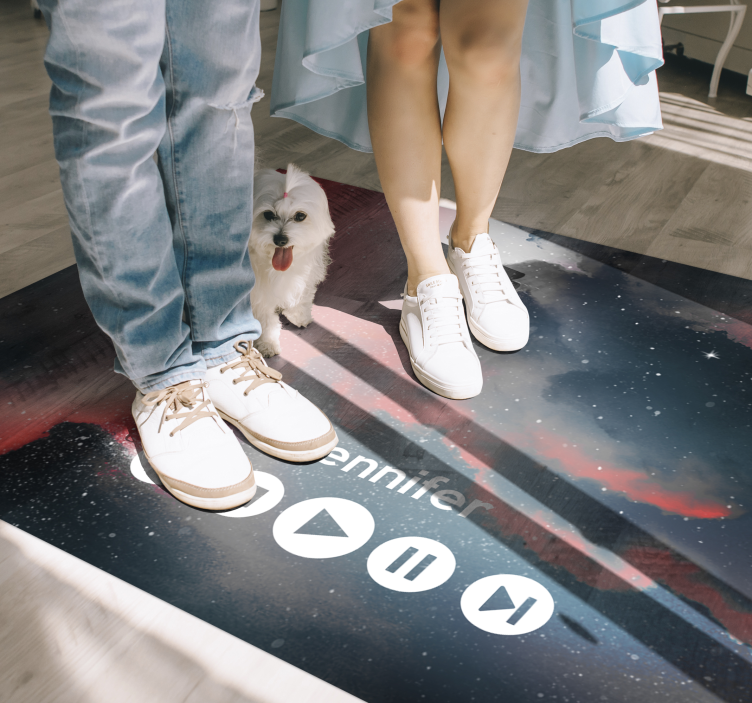 Outer space custom music teenager vinyl rug - TenStickers