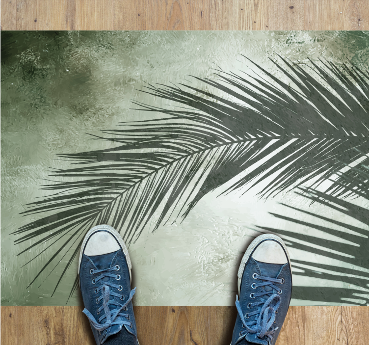 Palm leaf elegance flower vinyl rug - TenStickers
