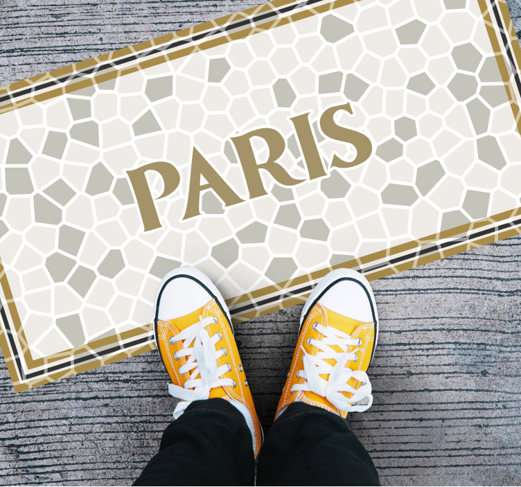 Paris Honeycomb Pattern personalized vinyl rug - TenStickers