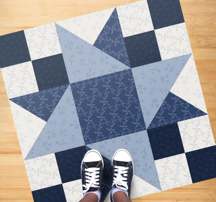 Patchwork Star Pattern geometric vinyl rug - TenStickers