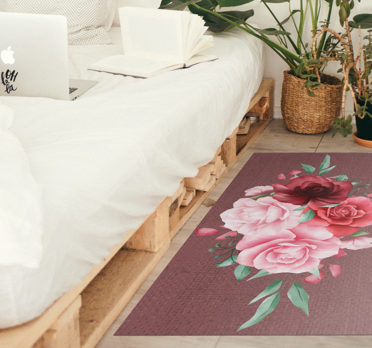 Peony line of flowers floral rug - TenStickers