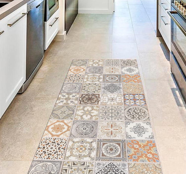 Persian Tiles CREARREDA mosaic vinyl rug - TenStickers