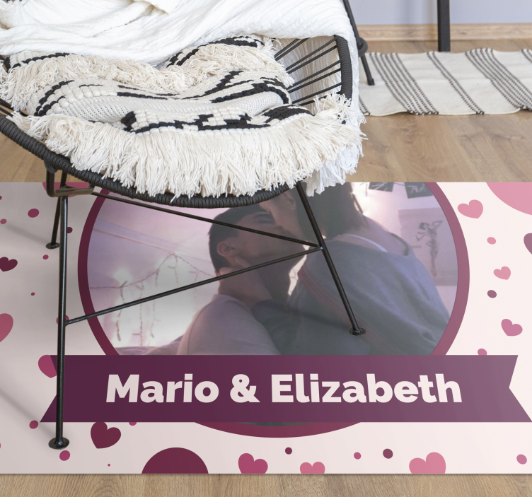 Personalised love picture bedroom vinyl rug - TenStickers