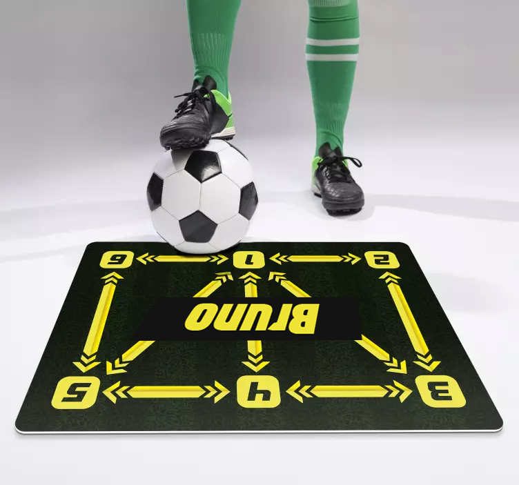 Personalised name football pitch vinyl rug - TenStickers