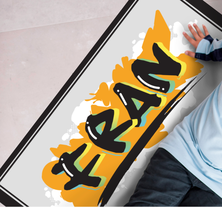 Name Art custom vinyl rug - TenStickers