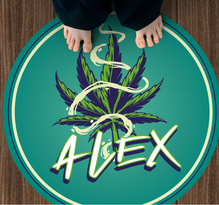 Name Circle teenager vinyl rug - TenStickers