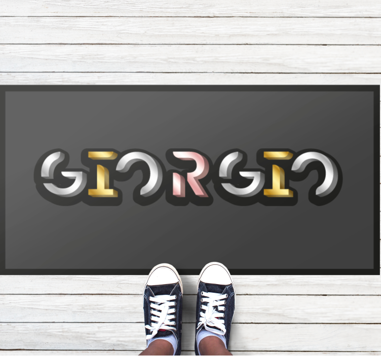 Custom vinyl rug personalized name design - TenStickers