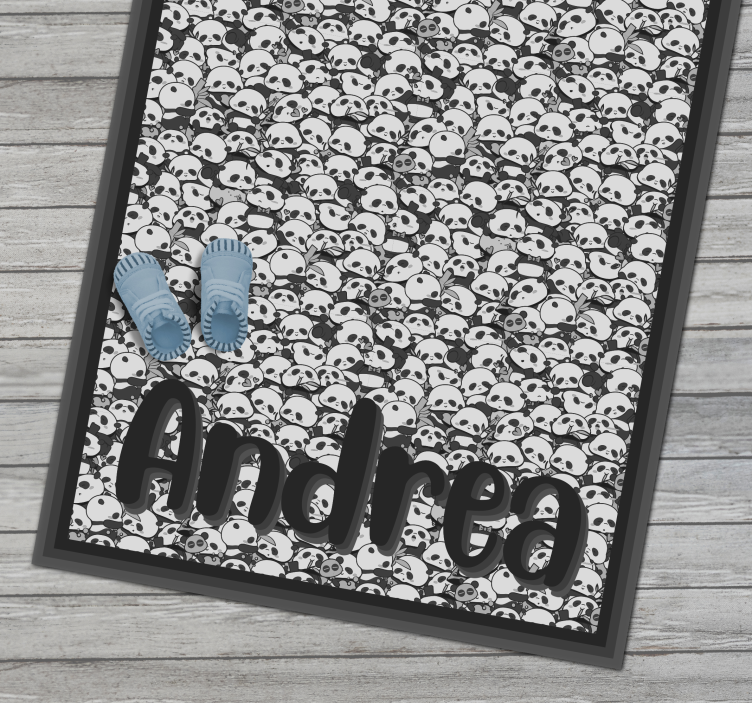 Personalized Pandas custom vinyl rug - TenStickers