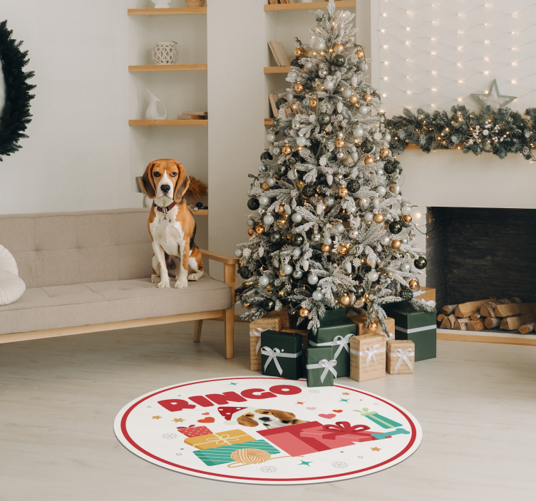 Custom pet name Christmas floor rug - TenStickers