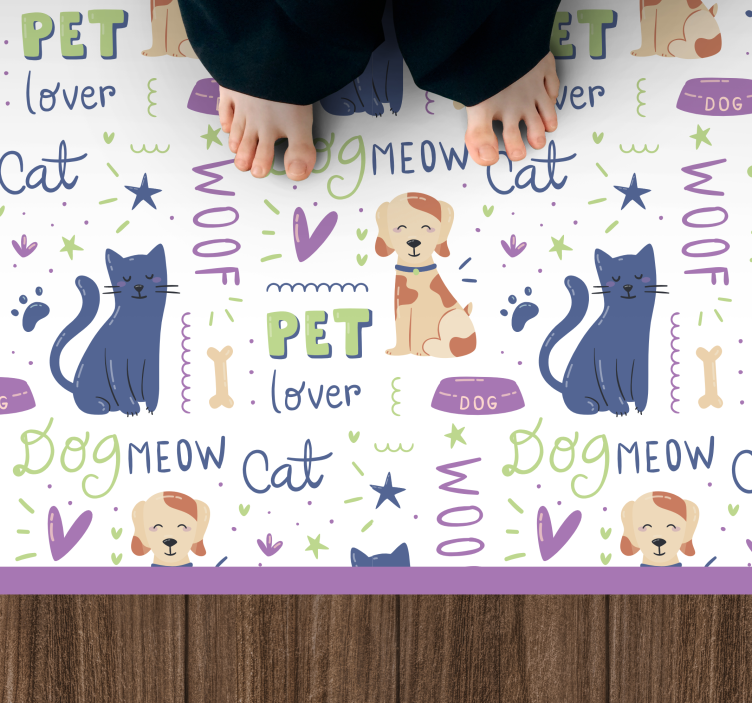 Pet Lover Theme animal vinyl rug - TenStickers