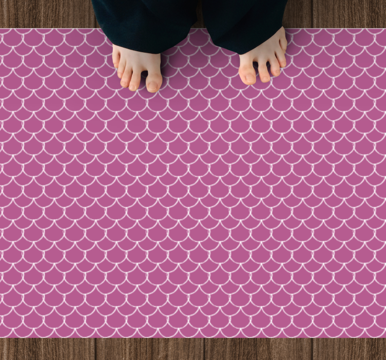 Pink scallop patterns animal print vinyl rug - TenStickers