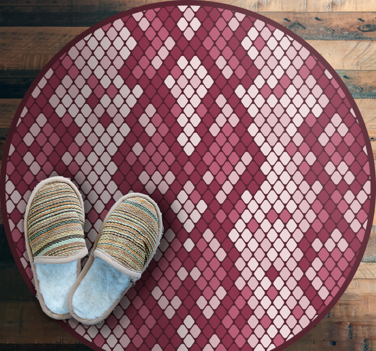 Pink snake skin pattern circular rug - TenStickers