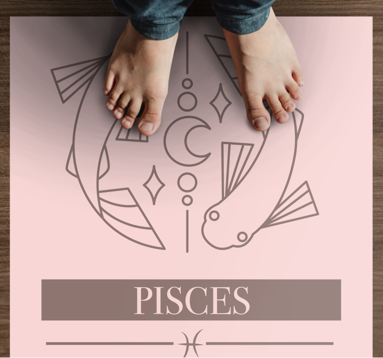 Pisces Zodiac custom vinyl rug - TenStickers