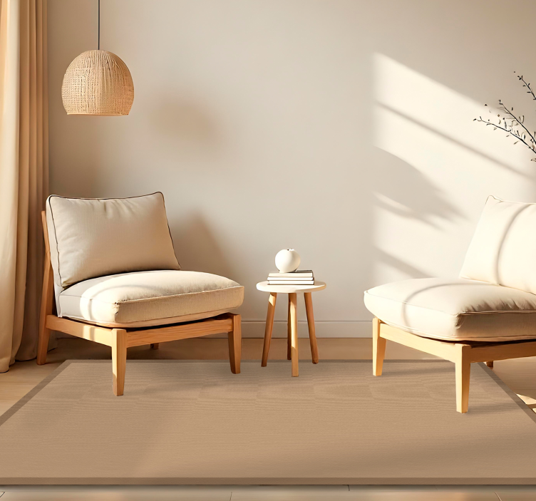 Plain Jute Look dining room vinyl rug - TenStickers